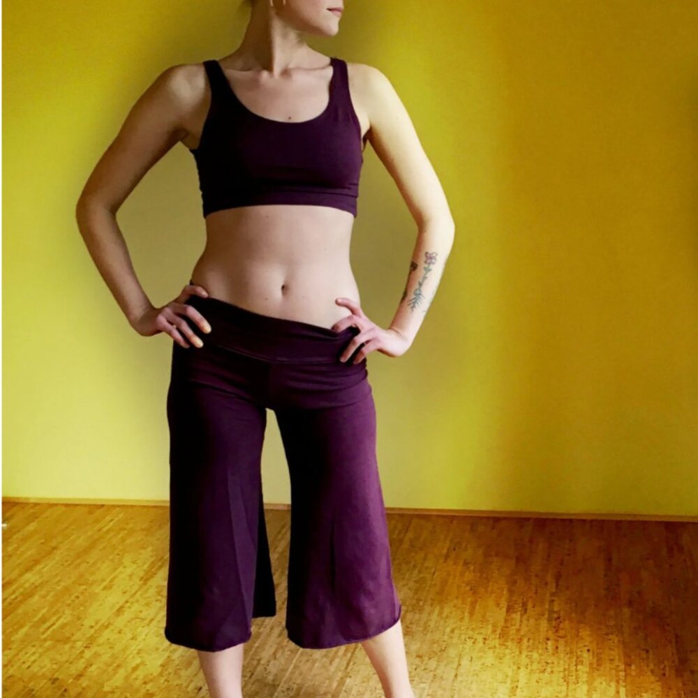 Sweet Skins Hemp Organic Apparel Culotte L Dark Plum